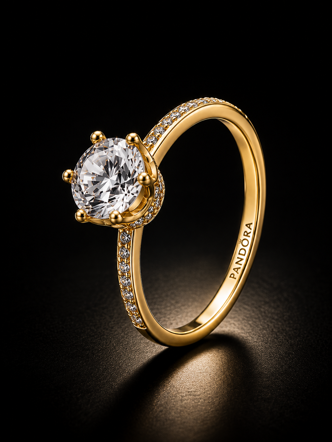 Pandora Clear Sparkling Crown Solitaire Ring