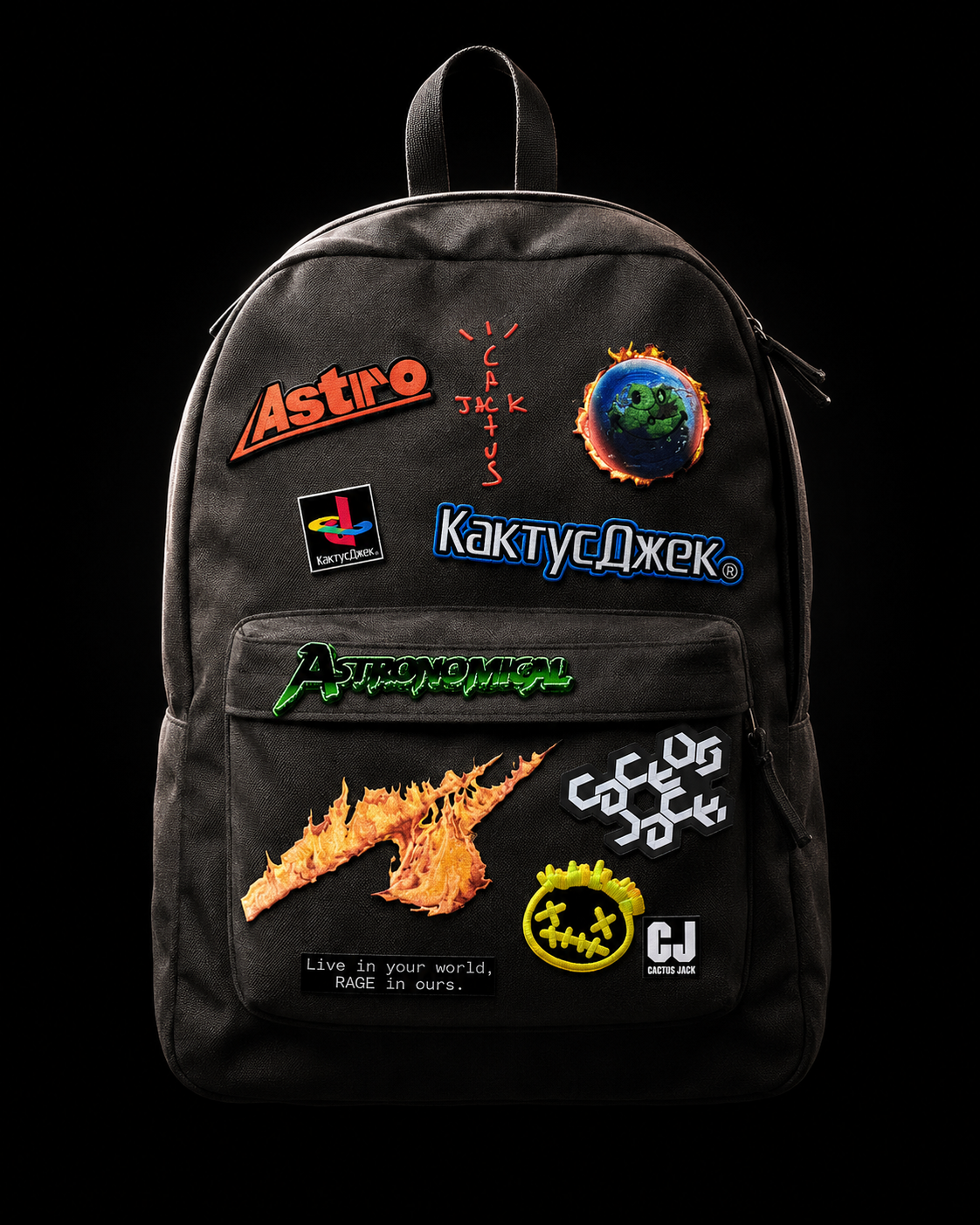 Travis Scott Cactus Jack Backpack With Patch Set