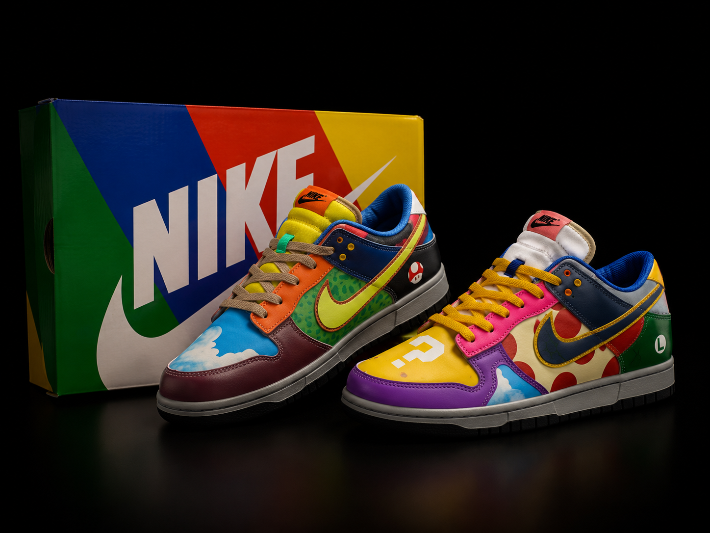 Mens Nike Dunk Low “What The Super Mario”